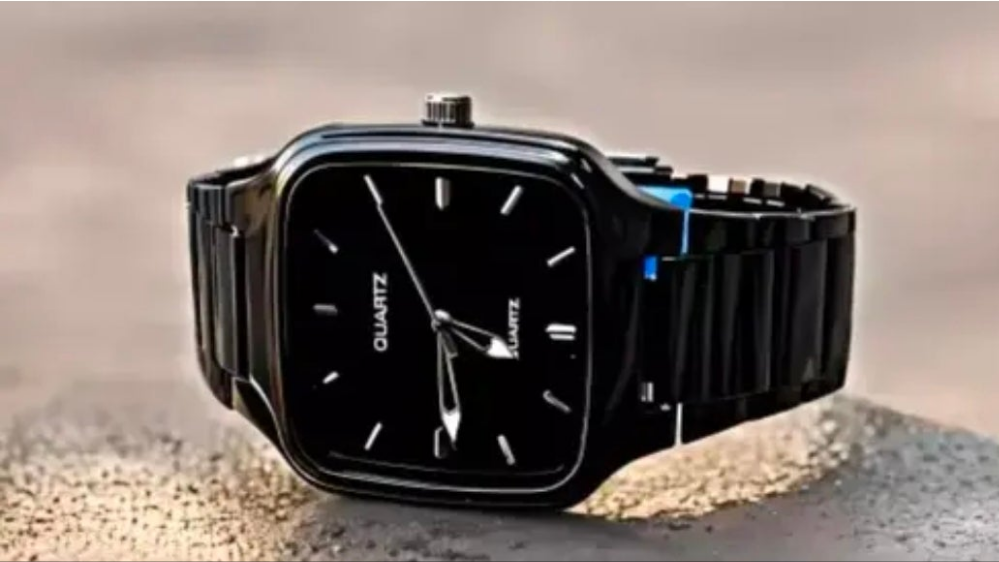 Elegant Black Square Dial Quartz Watch for Men – Luxury Stainless Steel Strap