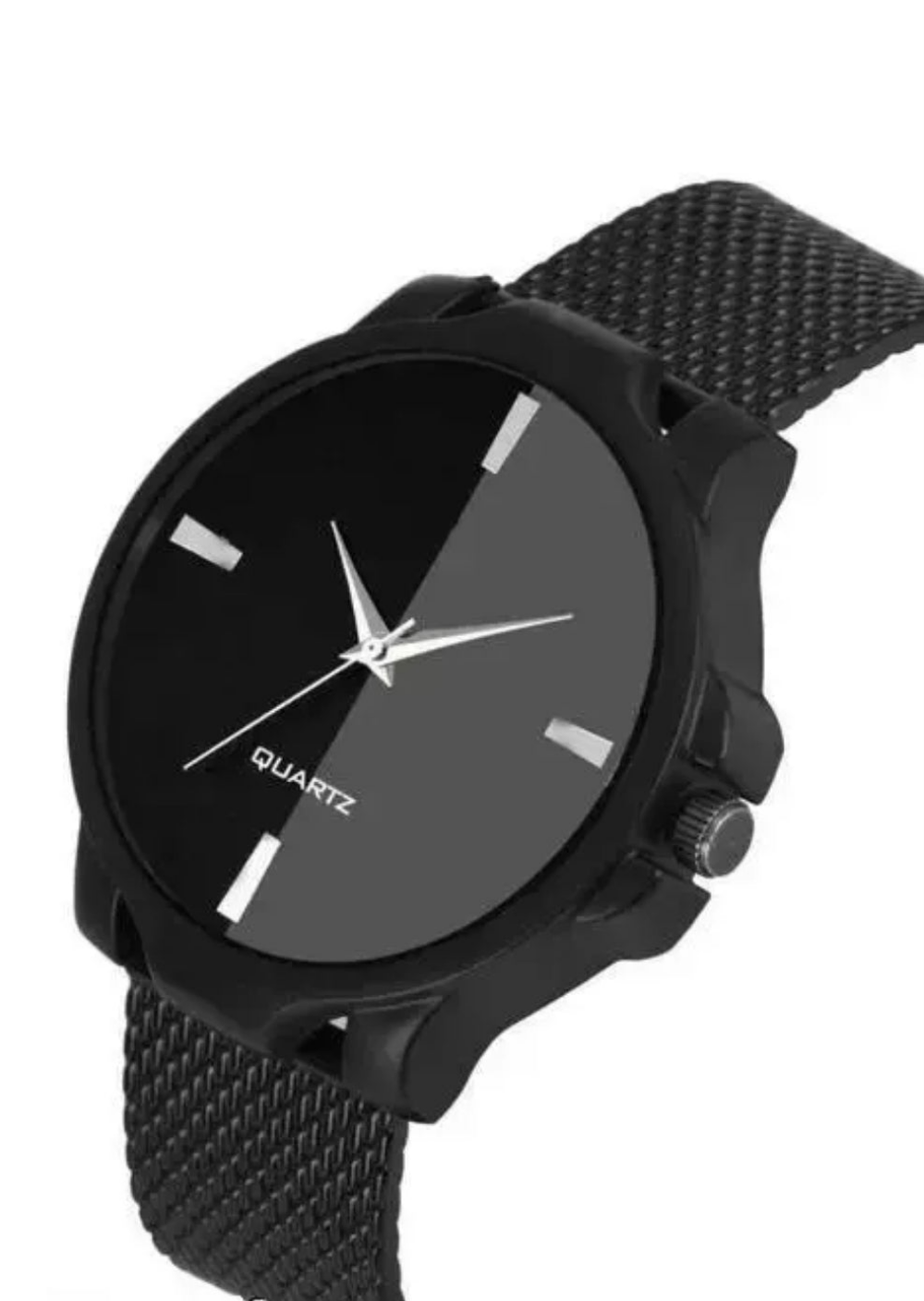 Stylish Black Quartz Analog Watch for Men – Minimalist Design, Premium Look
